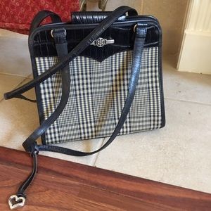 Black and khaki leather Brighton handbag & purse